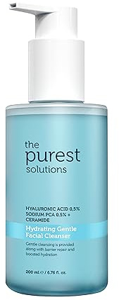 The Purest Solutions Hydrating Gentle Facial Cleanser (0.5% Hyaluronic Acid & 0.5% Sodium PCA Ceramide) - Exfoliating Salicylic Acid Cleanser for All Skin Types - Vegan | Cruelty Free (200 ml)