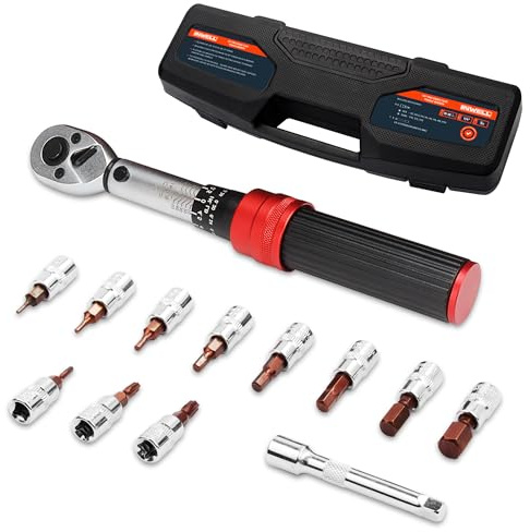 Inwell 1/4 Drive Torque Wrench - 10-50 (1-6 Nm) - Chrome Vanadium Steel - Includes Protective Case
