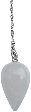 Gudomlig pendel med vit kvarts formad vattendroppe, nedslående pendel, natursten pendel, Vintage Crystal Pendel för Radiestesia, Chakra pendel (Vit kvart)