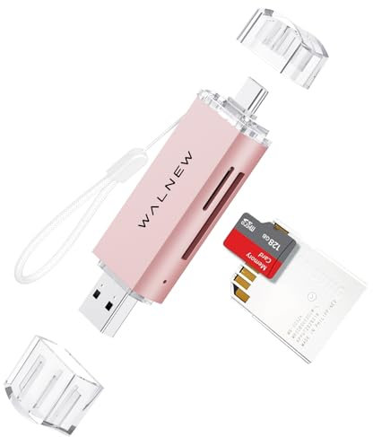 SD Card Reader, WALNEW USB 3.0 and USB-C to SD/Micro-SD TF Memory Card Adapter for Mac,MacBook,Computer/PC,Laptop,iPad 10,iPhone 15 Pro/Max,Samsung Galaxy Android Phone,Support UHS-I SDHC/SDXC/MicroSD