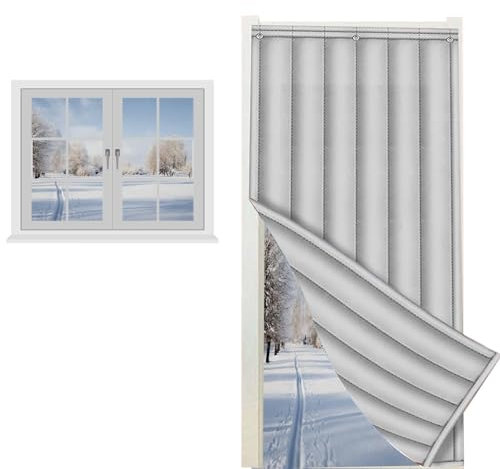 Thermovorhang Gegen Kälte und Hitze Tür Vorhang Kälteschutz Raumtrenner Wärmeschutzvorhang Türvorhang Blickdicht Outdoorvorhänge Schallschutz Vorhang Verdunkelungsvorhänge Oxford Tuch ( Color : Gray ,
