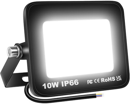SKYWORLD 10W Projecteur LED Exterieur, 1000LM 6000K Blanc Froid | Spot LED Extérieur, IP66 Etanche Luminaire Exterieur Eclairage de Sécurité pour Patio Jardin Garage Terrasse Usine Entrée