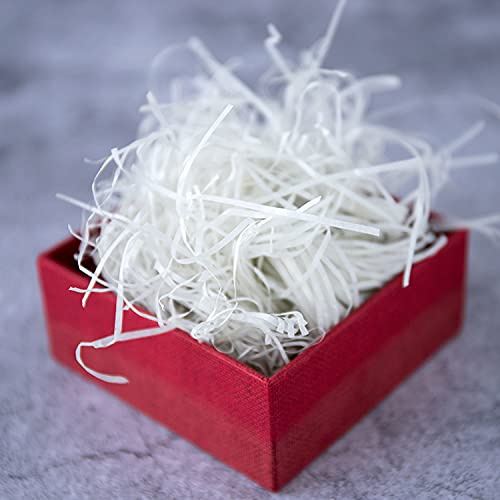 SYSUII 200 Gramm Raffia Füllmaterial Geschreddertes Papier Geschenkfüllung Papierschnitzel für Geschenkbox/Körbe und Karton,Bieten Guten Schutz Dekoration für Geschenke Geschenkverpackung -Grau
