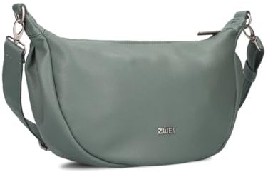 Zwei Damen Handtasche Mademoiselle.M M70 Moon-Bag 4 Liter Trend-Tasche in Halbmond-Form vielseitig als Bauchtasche Crossbody-Bag Abendtasche Umhängetasche zu tragen (eucalyptus)