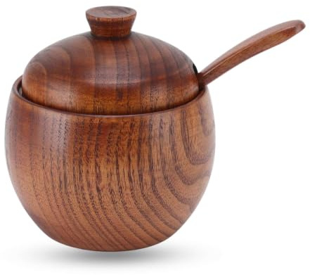 2 Piezas De Cerdo De Sal, Caja De Sal Salero Recipiente De Sal Salero De Madera Con Tapa Y Cuchara Tarro De Especias De Madera Azucarero Recipiente De Almacenamiento De Condimentos Para Cocina