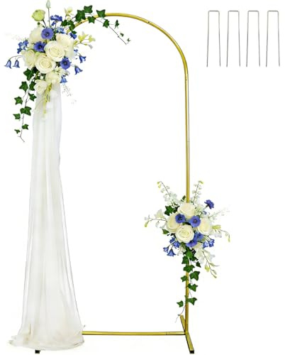 1.8Mx0.8M Wedding Arch Backdrop Stand Balloon Arched Background Frame Metal Support Set for Wedding, Birthday, Party, Graduation, Anniversary Celebration Studio Background Decoration