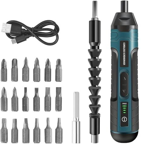 Pckobever Electric Screwdrivers Cordless,21 in 1 Electric Cordless Screwdriver Set,3.6V Rechargeable Cordless Screwdriver Set,Adjustable Torque Cordless Screwdriver for Home DIY Light Industrial Use