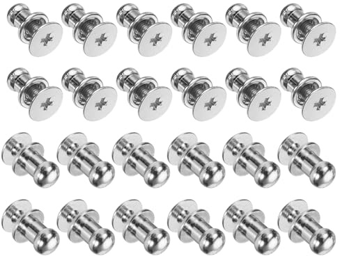 QUARKZMAN 24 Stück Mini Schubladenknöpfe 5mm x 7mm Vintage Antike Möbelknöpfe Runde Schubladengriffe mit Schrauben Schranktürknöpfe für Schränke Schublade Schmuck Box Kommode Silber
