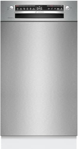 Bosch SPU4HMS10E, Serie 4, Smarter Unterbau-Geschirrspüler 45 cm, Besteckschublade, Extra Trocknen, SpeedPerfect Plus, hygienische Reinigung, Programmassistent, höhenverstellbarer Oberkorb, Edelstahl