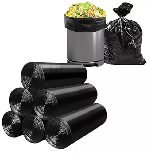 180 Sacchetti per la Spazzatura 40x55 cm in 6 Rotoli da 30 – Colore nero Resistenti, in HDPE | Sacchi Immondizia per Rifiuti Domestici, Ufficio, Pulizie e Giardinaggio