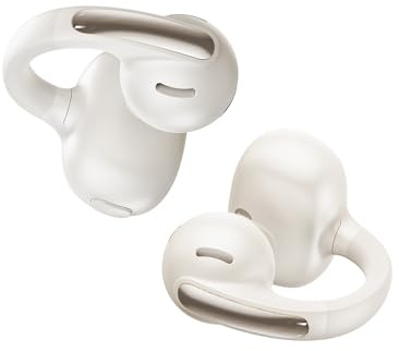 Baseus Bowie MC1 Open-Ear Headphones – Lightweight Bluetooth Air Clip with 40H Battery Life & Bass Ai HiFi Sound Quality & Bluetooth 5.4, (5.2g) with IP57 for Sports & Travel - White