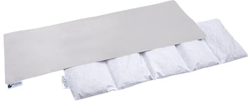 Medi Partners Cherry Stone Pillow 60x20cm 800g 100% Cotton 5-Chamber Eco Natural Heat Pillow Cold Therapy Removable Pillowcase (Grey)