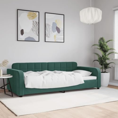 ShGaxin Tagesbett Dunkelgrün 90x200 cm Samt, Schlafsofa, Daybed, Bettsofa, Sofa Bed, Sofabett, Schlafcouch, Jugendbett, Bettgestell, Bettcouch - 354060