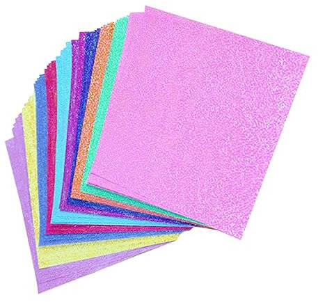 CIMAXIC 100stücke Glänzendes Faltpapier Bastelpapier Handgeschöpftes Perlglanzpapier Zufällige Farbe