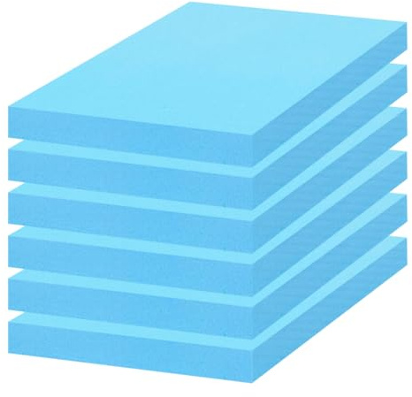 Fouvin 6 pannelli in schiuma rigida, fatti a mano, modello fai da te, pannelli in schiuma rigida blu, per modellazione del paesaggio (20 mm)