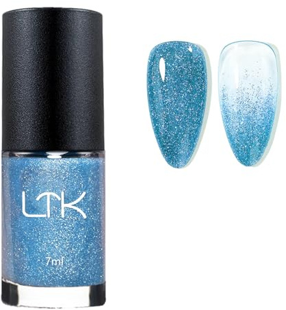 Glitter Nail Polish - Blue Nail Varnish - Pearl Shimmer Holographic Mermaid Nail Polish - Pearlescent Shell Quick Dry Light Blue Nail Varnish - Glimmer Nail Art Varnish All Seasons Manicure Salon