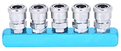 C Type Fast Connector, Aluminum Alloy Push to Connect Manifold Fitting, Air Compressor Pneumatic Coupler for Industrial Tools, Work Shop Air System