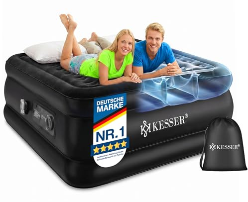 KESSER® Materasso Gonfiabile Autogonfiante con Pompa Elettrica Integrata, Letto ad Aria per Campeggio o Uso Domestico Con Borsa, Adatto per 1 Persona - 203 x 95 x 51 cm
