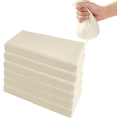 SZWLJ 6 Stück 50x50cm Passiertuch Ist EIN Vielseitiges ‌Mulltuch Für Die Küche‌ Mit 100 Maschen – Ideal Zum Kochen, Backen, Filtern Und Wiederverwendbar.