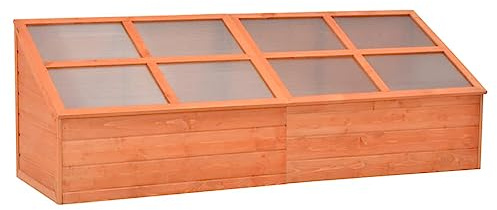 Tienda de protección para plantas, tienda de invierno para plantas, semillero de madera, 180 x 57 x 62 cm, tienda de tomate para jardín y terraza