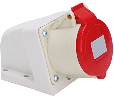 Yinhing 2 Piezas 4 Pines Enchufe Industrial 32A Trifásico IP67 Montaje en Pared Aislado 380415V 3P+N+E para Conexiones Eléctricas en Entornos Hostiles para Aplicaciones de Trabajo y Rendimiento