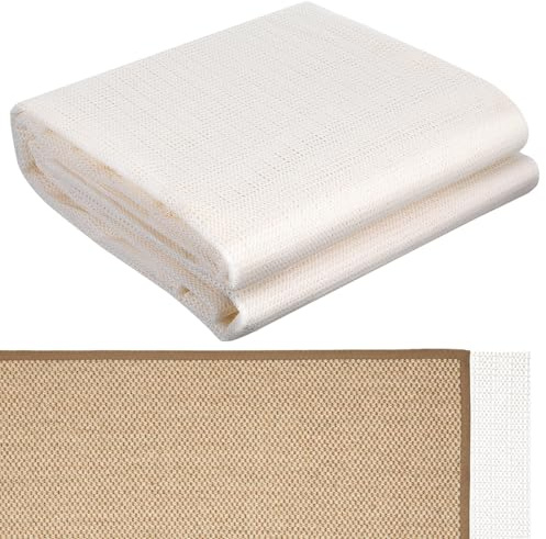 HINTRMENT Sottotappeto Antiscivolo per Tappeti 200x300cm in PVC Bianco, Protegge Pavimenti in Legno e Impedisce Scivolamenti, per Soggiorno e Ufficio