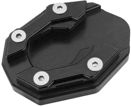 Universal Motorrad Seitenständerplatte – Aluminium Seitenständer-Vergrößerung & Anti-Rutsch Unterlage – Stabilisator für weichen Boden, Asphalt & Gras – Robuste Ständerplatte (7,2 x 5,7 cm)