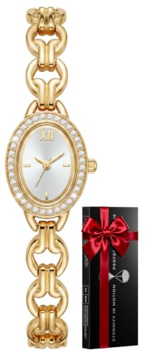 CIVO Klein Armbanduhr Damen Vintage: Wasserdicht Analog Rund Kristall Diamant Damenuhr - Edelstahl Komfortable Quarzuhr für Frauen Alltag Feierlichkeiten