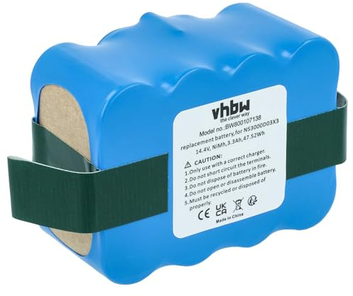 vhbw Batterie NiMH 3300mAh (14.4V) pour aspirateur Robot ménager Candy Hoover RBC009011, RBC009013, RBC011011, RBC012011 remplace YX-Ni-MH-022144