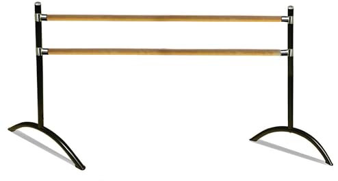 AMAYA SPORT Barra de Ballet Doble Grupal, Barra de Danza, Almohadillas Antideslizante, Altura Ajustable, Desmontable, Ligera y Fácil de Transportar
