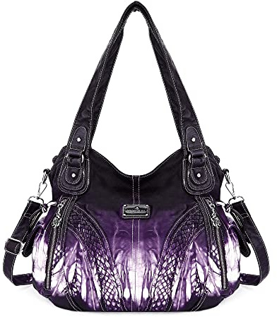 Purses and Handbags Women Fashion Tote Bag Shoulder Bags Top Handle Satchel Purses Washed Synthetic Leather Handbag