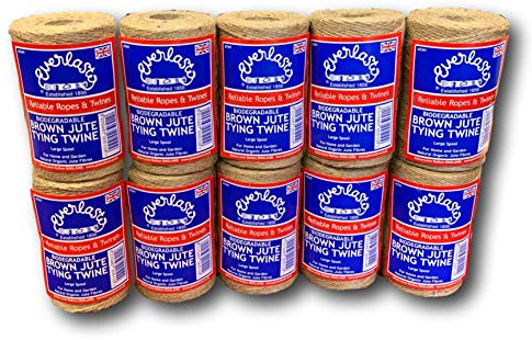 10 pack - Everlasto Brown Jute Tying Twine Large Spools 150g