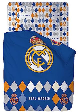 Real Madrid CF - Sábanas Rombos Real Madrid Cama 90 cm. (3 piezas)