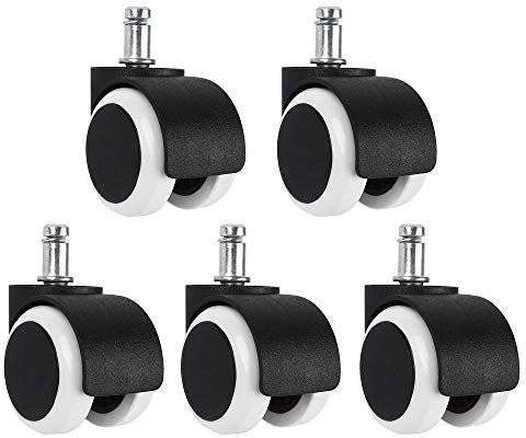 KIT RUOTE PER SEDIA DA UFFICIO PER PARQUET. PAVIMENTI DURI (PERNO 10)