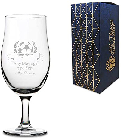 Personalised Engraved Sports Award Football Trophy, 13oz Stemmed Glass, Gift Boxed, Perfect for Any Award, Team and Occasion