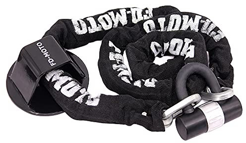 FD-MOTO STEEL 4KG 1.8M*10mm Chain Lock + Ground Wall Anchor Anti-theft Heavy Duty for motorbike motorcycle scooter bike bicycle ATV