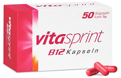 Vitamin B12 - Vitasprint B12 Kapseln, 50 St. - Mit Vitamin-B12 zur Besserung des Allgemeinbefindens, für mehr Energie und weniger Müdigkeit und Erschöpfung