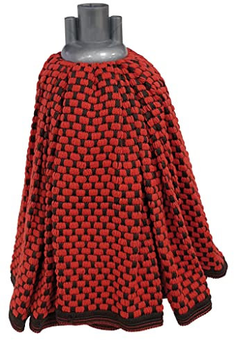 Nespoli Fregona de Tiras 100% Microfibra de Paño, Gran Capacidad de Absorción, Resistencia y Gran Durabilidad, Color Rojo
