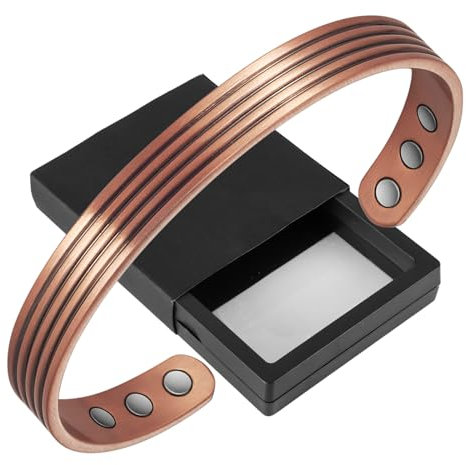 Herren und Frauen Einfaches rotes Kupfer offenes Armband Retro Magnetisches Energie Kupfer Armband
