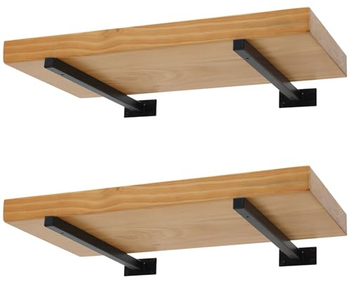 Regalträger 30cm, 4 Stück Metall Schwarz Regalhalterung für Regalbrett Wandmontage, Schwebende Wandregal Regalhalterungen für Kliedung, Bücher in Wohnzimmer, Büro und Küchen