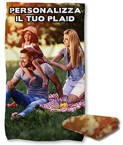 Babloo Coperta Personalizzata in Pile Plaid Personalizzato con Foto Singola e Dedica Idea Regalo per Ogni Occasione Personalizzabile 150X200cm