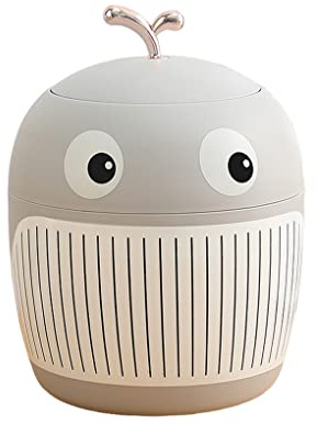 BOKIOESDE 4L Desktop Mülleimer Tieraufbewahrungseimer mit Deckel Wiederverwendbarer Abfalleimer aus Kunststoff Mülleimer Organizer, Grau