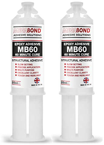 (2PK) Megabond MB60 Epoxy Adhesive Precision 60 minutes Cure For Precise Application Excellent Clarity - Multi Purpose Steel, Plastic, Wood, Aluminium, Perspex, GRP, Stainless Steel