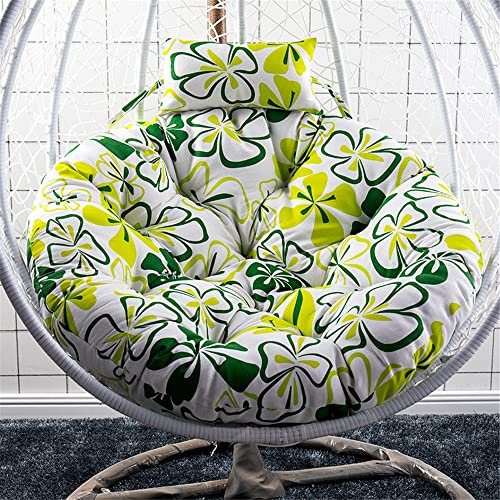 Morbuy Papasansessel Kissen Sitzauflage, Rundes Dicke Stuhlkissen Bequem & Weich Sitzkissen Hängesessel für Outdoor Indoor Garten Stuhlauflage (105x105CM,Glücksgras)