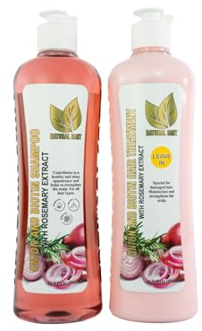 NATURAL SANT - Onion Biotin and Rosemary Shampoo & Treatment Set for Stronger, Thicker and Longer Hair - Soft and Shine, Hair Loss and Thinning, Growth Shampoo, Paraben Free, Silicone Free