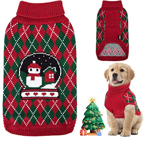 Nobleza - Weihnachten Hundepullover, Rollkragenpullover Weihnachten Muster Strickwaren Warme, Hundepullover für Weihnachten Cartoon Schneemann Haustier Katze für Hundepullover Klein mittelgroße Hunde