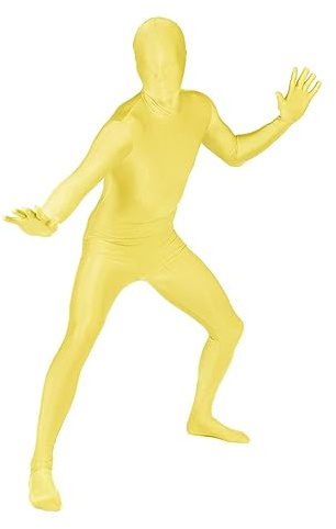 Morphsuits Deguisement Seconde Peau, Combinaison Jaune Homme, Jaune, Combinaison Unique Couleur, Zentai Adulte, Deguisement Halloween Adulte Taille L
