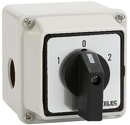 JOYELEC Universal-Schalter, drehbar, LW26-20/D202.2, 660 V, 20 A, ON-OFF-ON, 3 Positionen, 2 Phasen, 8 Klemmen CE