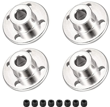DMiotech 4 Paquet 8mm Intérieur Diamètre H13xD16 Bride Accouplement Connecteur Rigide Guide Arbre Support Coupleur Arbre Accouplement avec Vis pour Bricolage RC Modèle Moteurs Argent