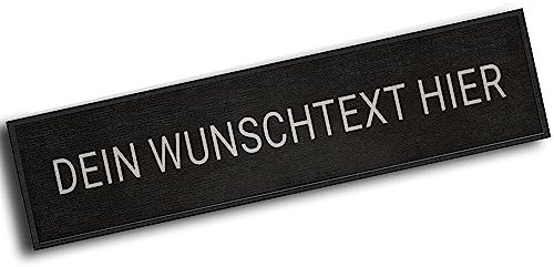 P24S Namensschild Klett mit eigenem Text personalisiert 100 x 25 mm - bestickt rahmen (Schwarz)
